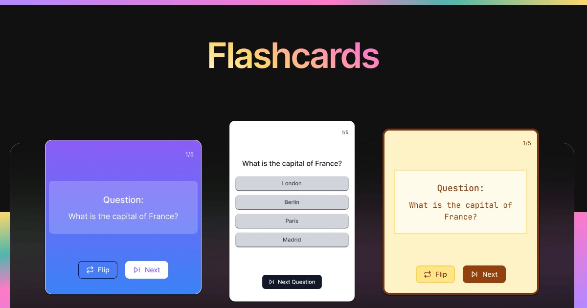 Flashcards widget preview