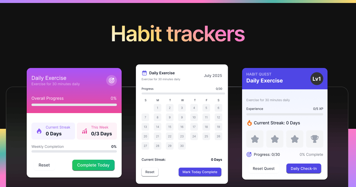 Habit Trackers widget preview