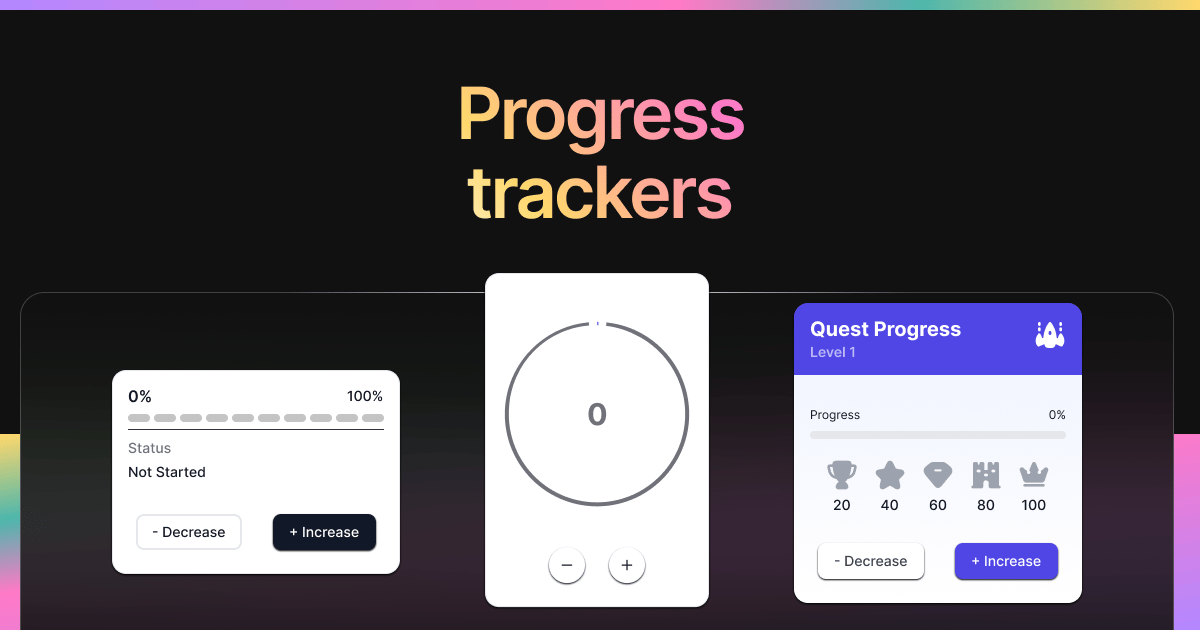 Progress Trackers widget preview