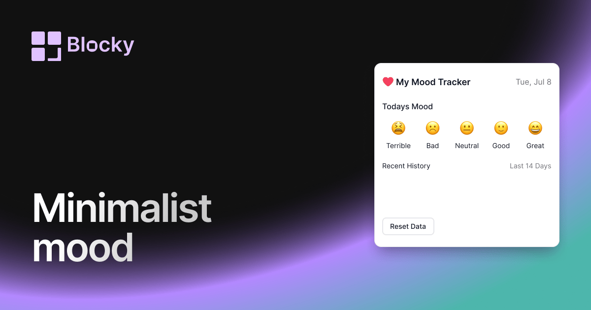 Minimalist Mood Tracker widget preview