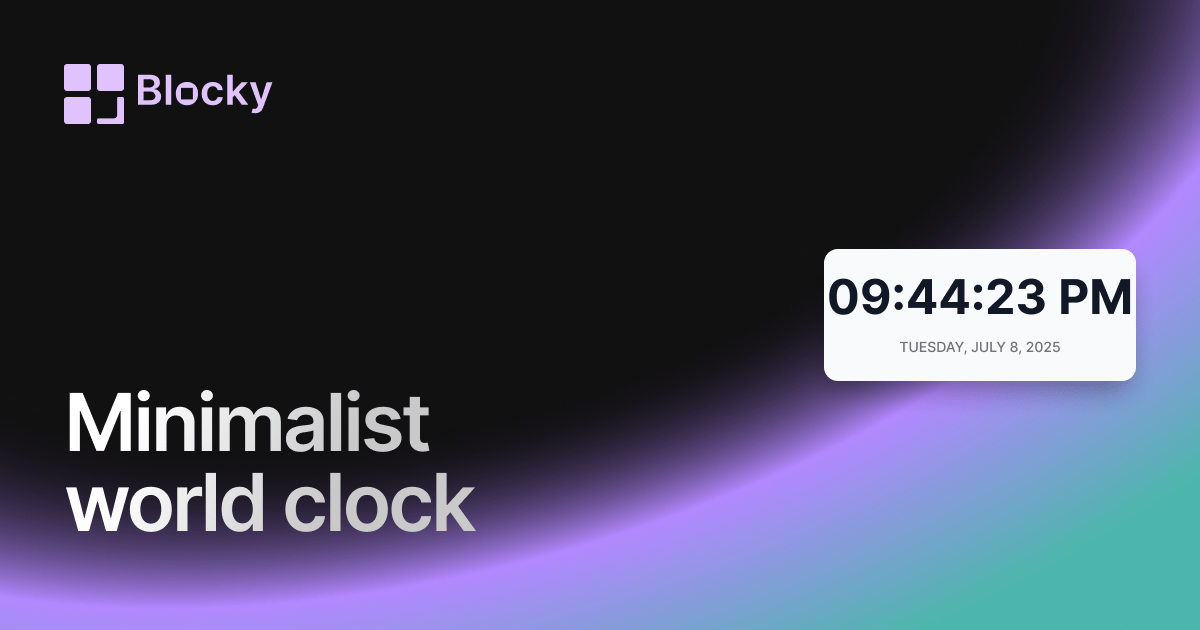 Minimalist World Clock widget preview