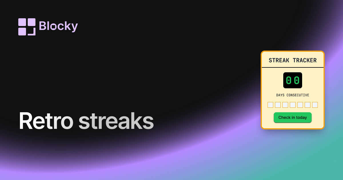 Retro Notion Streak Tracker widget preview